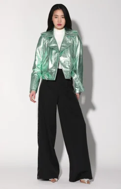 Leather>Walter Baker Allison Jacket, Mint Metallic-Leather