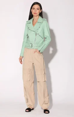 Leather>Walter Baker Allison Jacket, Pistachio-Leather