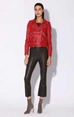 Leather>Walter Baker Allison Jacket, Red-Leather