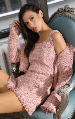 Tops>Walter Baker Alma Top, Mango Tweed