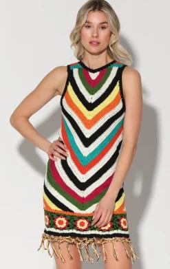 Dresses>Walter Baker Amarie Dress, Rainbow Sun Crochet
