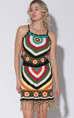 Tops>Walter Baker Andi Top, Rainbow Sun Crochet