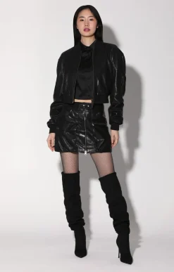 Leather>Walter Baker Andrea Jacket, Black-Leather