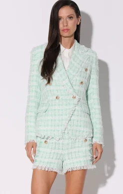 Jackets>Walter Baker Annalise Blazer, Mint Tweed