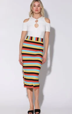 Bottoms>Walter Baker Annika Skirt, Mod Stripe Knit