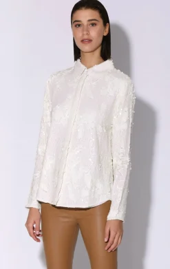 Tops>Walter Baker Athena Top, Vanilla Cloud Sequin