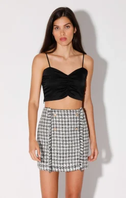 Tops>Walter Baker Brianne Top, Black-Satin