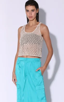 Tops>Walter Baker Chayse Top, Crochet Sequin