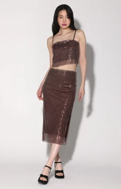 Tops>Walter Baker Chellie Top, City Sequin Mink