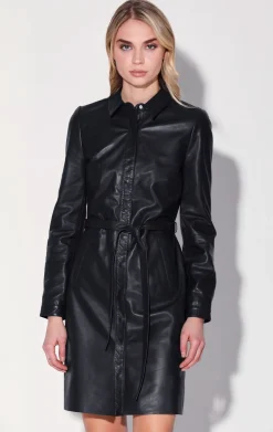 Dresses>Walter Baker Clara Dress, Black-Leather