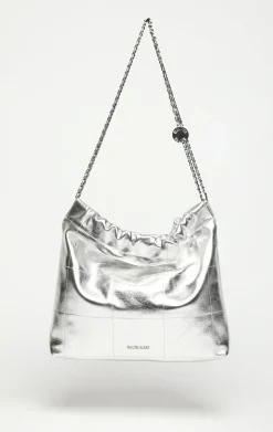 Handbags>Walter Baker Cleo Shoulder, Metallic Silver