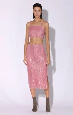 Bottoms>Walter Baker Crista Skirt, City Sequin Rose