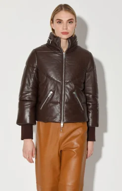Leather>Walter Baker Edwina Jacket, Mocha-Leather