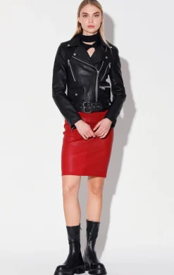 Leather>Walter Baker Flissy Jacket, Black-Leather