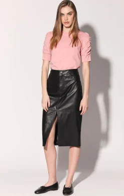 Bottoms>Walter Baker Glynice Skirt, Black-Leather