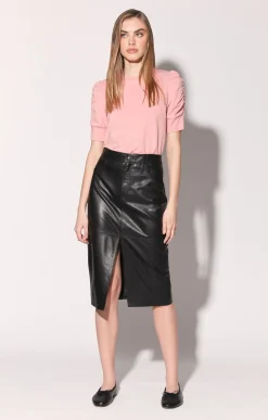 Bottoms>Walter Baker Glynice Skirt, Black-Leather