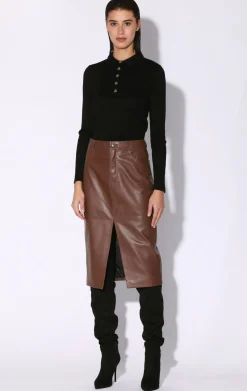 Bottoms>Walter Baker Glynice Skirt, Walnut-Leather