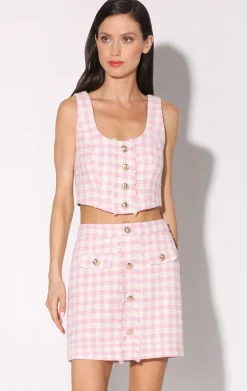 Tops>Walter Baker Ida Top, Picnic Tweed Pink