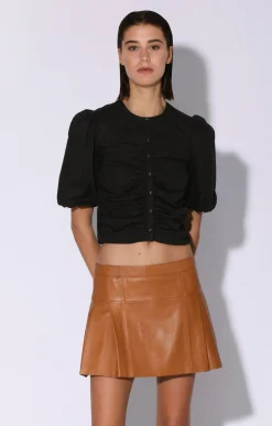 Bottoms>Walter Baker Izzie Skirt, Camel-Leather