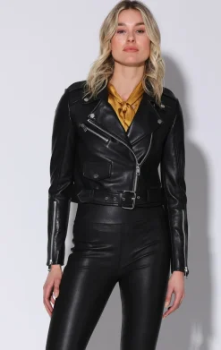 Leather>Walter Baker Jase Jacket, Black-Leather