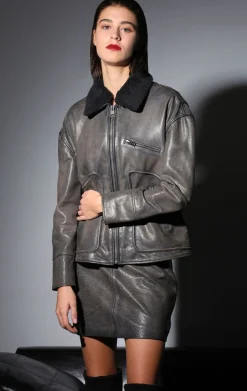 Leather>Walter Baker Jonah Jacket, Mustang-Leather