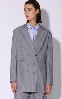 Jackets>Walter Baker Kamari Blazer, Heather Pin Stripe
