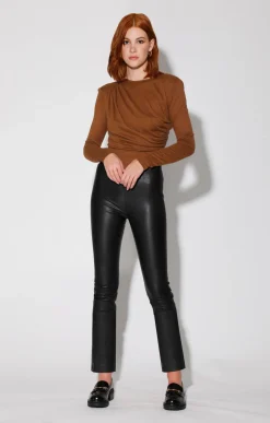 Bottoms>Walter Baker Karina Pant, Black-Stretch Leather