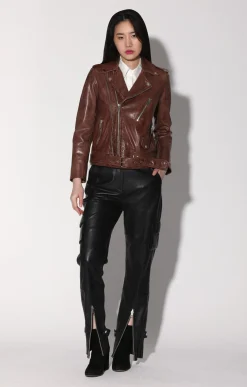 Leather>Walter Baker Kingsley Jacket, Walnut-Leather