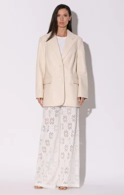 Jackets>Walter Baker Kira Blazer, Oyster-Leather