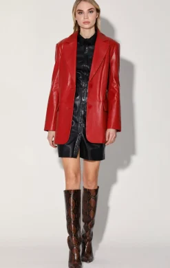 Leather>Walter Baker Kira Blazer, Red-Leather