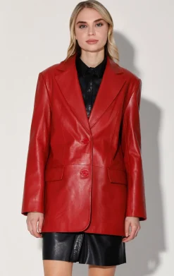 Jackets>Walter Baker Kira Blazer, Red-Leather