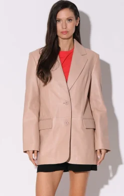 Leather>Walter Baker Kira Blazer, Rose Pink-Leather