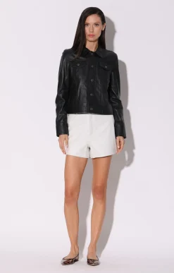 Leather>Walter Baker Laine Jacket, Black-Leather