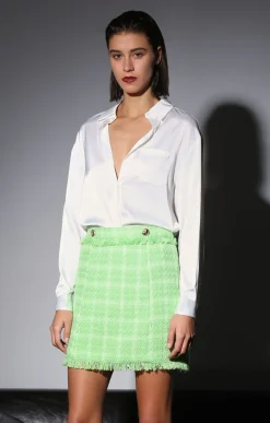 Bottoms>Walter Baker Laurette Skirt, Pear Electric Tweed