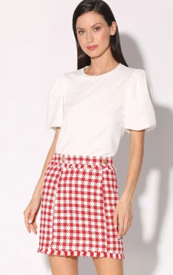 Bottoms>Walter Baker Laurette Skirt, Picnic Tweed Red