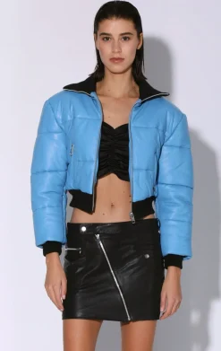 Leather>Walter Baker Laylah Jacket, Bluejay-Leather