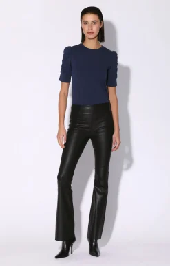 Leather>Walter Baker Lexie Pant, Black-Stretch Leather