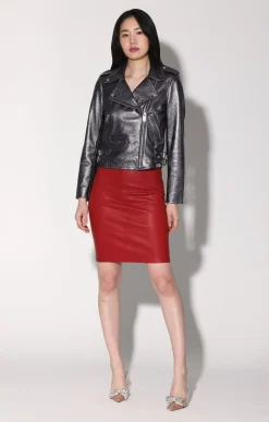 Jackets>Walter Baker Liz Jacket, Gunmetal-Leather