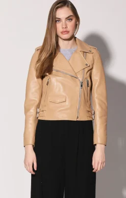 Leather>Walter Baker Liz Jacket, Latte-Leather