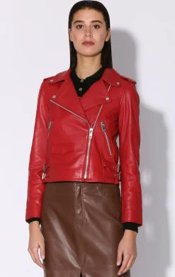 Jackets>Walter Baker Liz Jacket, Red-Leather