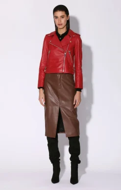 Jackets>Walter Baker Liz Jacket, Red-Leather