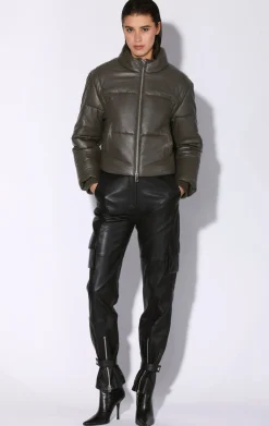 Jackets>Walter Baker Lorenza Jacket, Moss-Leather