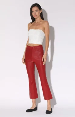 Bottoms>Walter Baker Lori Pant, Red-Leather