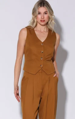 Tops>Walter Baker Luanna Vest, Camel