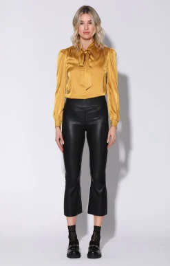 Bottoms>Walter Baker Luisa Pant, Black-Stretch Leather