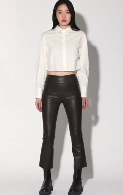 Leather>Walter Baker Luisa Pant, Mocha-Stretch Leather