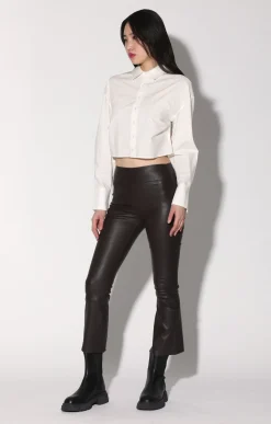 Leather>Walter Baker Luisa Pant, Mocha-Stretch Leather