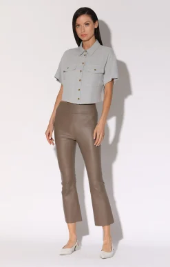 Leather>Walter Baker Luisa Pant, Sand-Stretch Leather