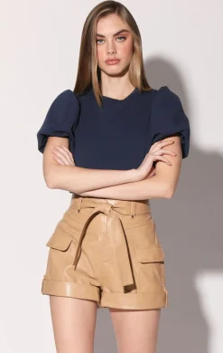 Bottoms>Walter Baker Marcos Short, Latte-Leather