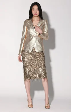 Jackets>Walter Baker Marley Blazer, Gold-Leather